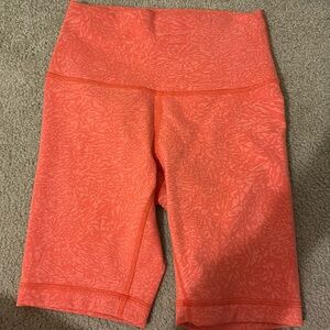 Orange Lulu biker shorts